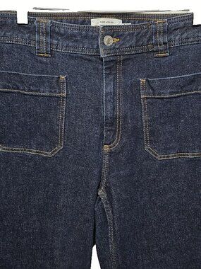 Paris Atelier Other Stories High Rise Wide Leg Cropped Jeans Patch Pocket Denim